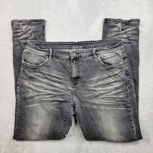 Crysp Denim Jeans Mens 38x33 Baggy‎ Loose Whisker Distressed Vintage Pants Adult